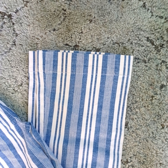 LOFT Striped Denim Flare Pant Size 2 - Picture 4 of 12